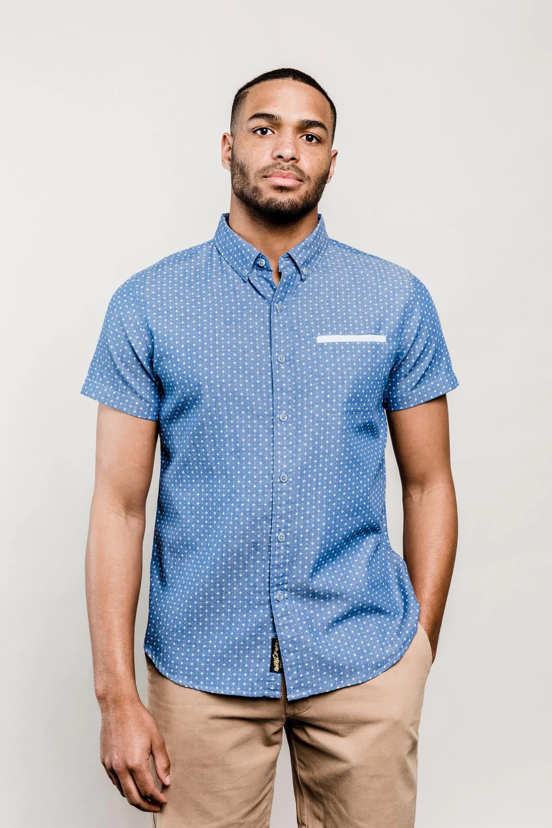 Man Blue Summer Shirt w Video - 图片 4
